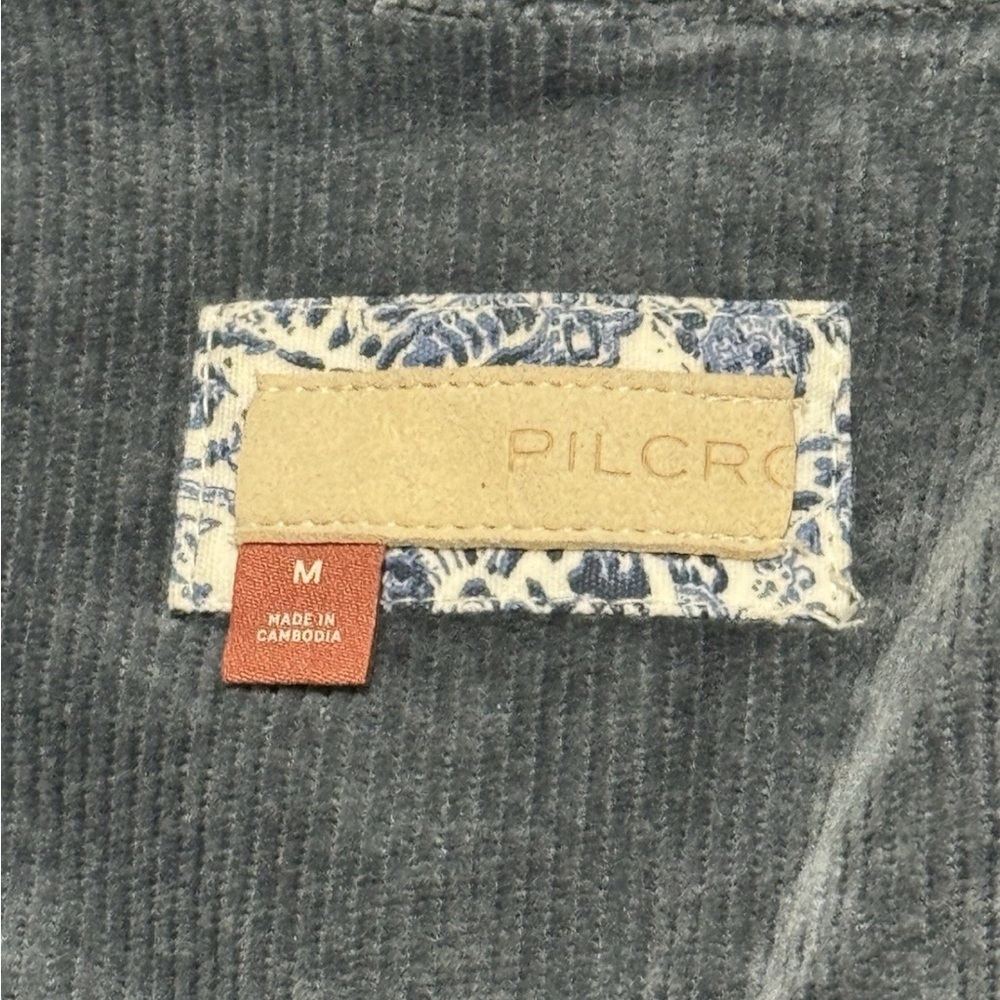 Anthropologie Pilcro Women M Washed Corduroy Blazer Boxy Oversized Slouchy Blue - Picture 4 of 13